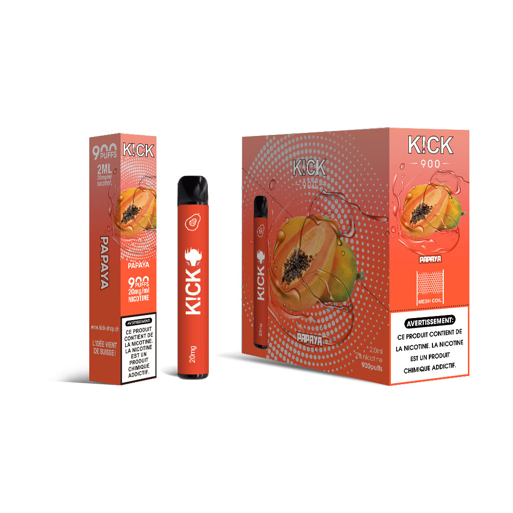 Cartouche K!CK - 10pcs Papaya (Papaye) 900 puffs 20 mg