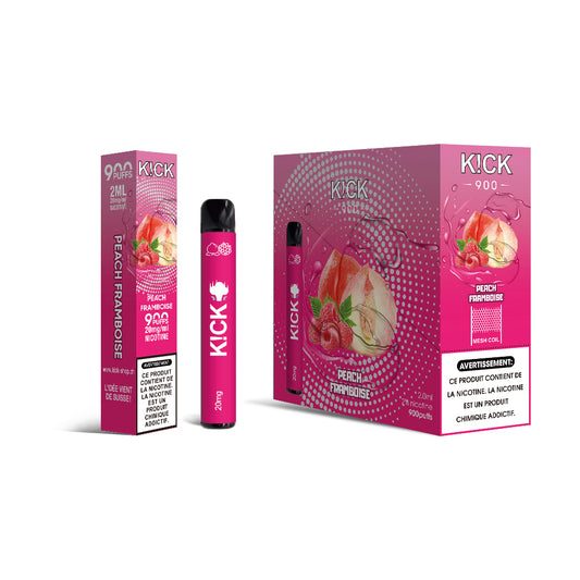 Cartouche K!CK - 10pcs Peach Framboise (pêche Framboise) 900 puffs 20 mg