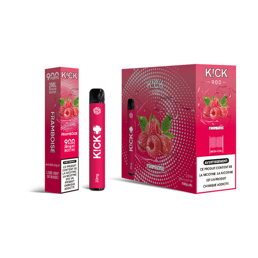 Cartouche K!CK - 10pcs Framboise 900 puffs 20 mg