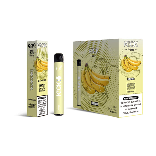 Cartouche K!CK - 10pcs Banana (Banane) 900 puffs 20 mg