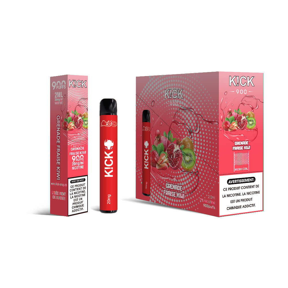K!CK - Grenade Fraise Kiwi (Grenadine Fraise Kiwi) 900 puffs 20 mg