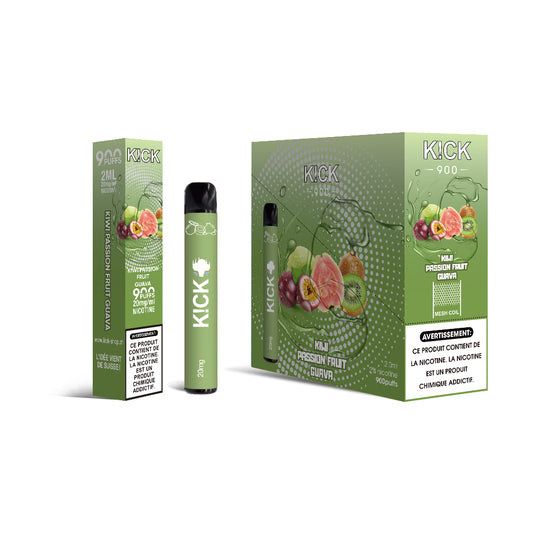 Cartouche K!CK - Kiwi Passion Fruit Guava (Kiwi Guyave Fruit de la passion) 900 puffs 20 mg