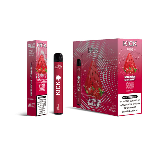 Cartouche K!CK - 10pcs Watermelon Strawberry (Fraise Pastèque) 900 puffs 20 mg